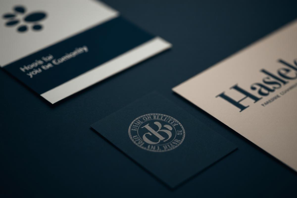 Embossed trademark seal on brand identity print samples